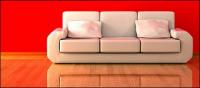 Imagen 3D de material blanco sofás