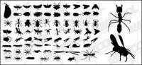 Векторни силует на различни насекоми материал