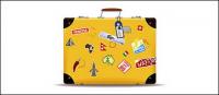 黄色のスーツケースのベクター素材