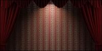 Continentales patrones de cortina Roja y el material de imagen de pared