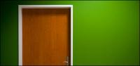 Matériau vert de photo des murs et les portes