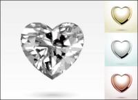 Сердце образный алмазных ювелирных подвеска вектор материал