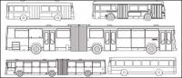 Arten von Strichzeichnung Auto Bus Vektor-material