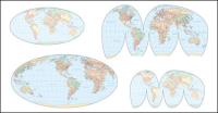 Карта на света на вектора на разни		