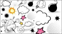 Camada de nuvem de cogumelo estilo cartoon 01 - Vector