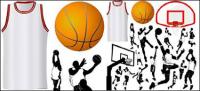 Elementos do vetor do tema de basquete