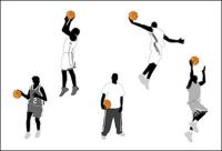 Figuras de ação de basquete e vetor