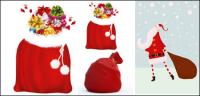 Santa Claus y bolsas de regalo - Vector