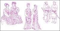 Древний китайский мода дизайн вектор