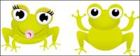 Зеленая лягушка с большими глазами вектор