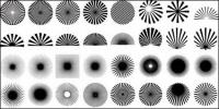 Série de elementos de design preto e branco de vetor material -13 (radiação)