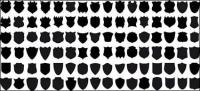Série de elementos de design preto e branco de vetor material -14 (escudo)