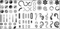Серия черно-белый дизайн элементов векторного материала -3 (простой графики)