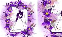 Marriage, kissing, flowers vector material
