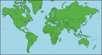 Карта на света вектор