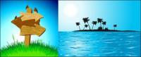 Кокосовых пальм и море остров ориентиром вектор
