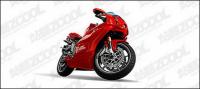 ИИ яркий красный мотоцикл вектор материалы для нанесения