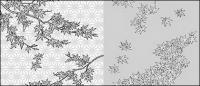 รูปวาดเส้นเวกเตอร์ของดอกไม้-34(Maple Leaf)