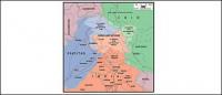 世界 - カシミール、ジャンムー マップのベクトル地図