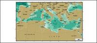 世界 - 地中海のマップのベクトル地図