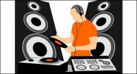 DJ музыкального оборудования векторного материала