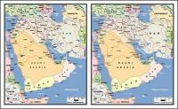 절묘 한 소재 세계-아라비아 반도 지도의 벡터 지도