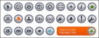 N-chrome crystal texture of small icon (button) vector material