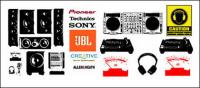Аудио оборудование и аудио бренда векторный логотип