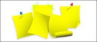 Notas de papel amarillo de vectores de material