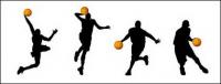 बास्केट बॉल कार्रवाई आंकड़ा silhouettes सामग्री वेक्टर