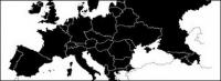 แมปยุโรป silhouettes เวกเตอร์วัสดุ