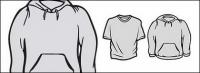 A tendência de mangas compridas vetor material de t-shirt