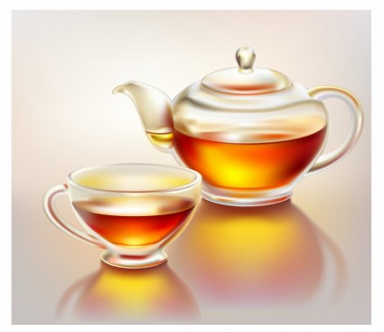 แก้วกาน้ำชาและถ้วยชาด้วย