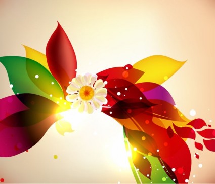 Fondo de vector abstracto colorido diseño floral