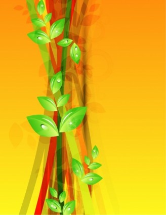 latar belakang vector floral hijau abstrak