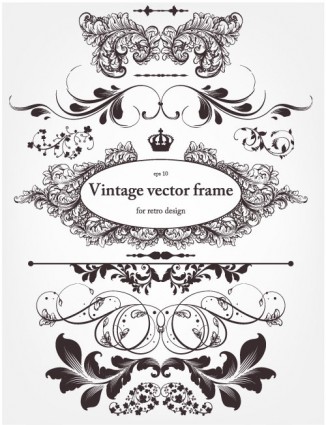 Stiltreue floralen Rahmen und Dekorationen Vektor