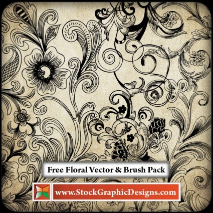 freie florale Vektor pack