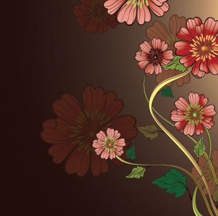 latar belakang vector floral vintage gratis