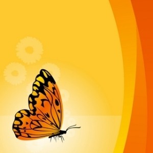 Vector fondo floral con mariposa
