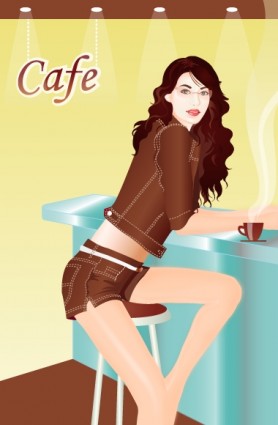 девушка в cafebar