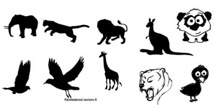 जानवरों के silhouettes
