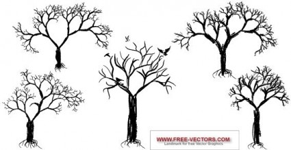 Бесплатный векторный набор дерево