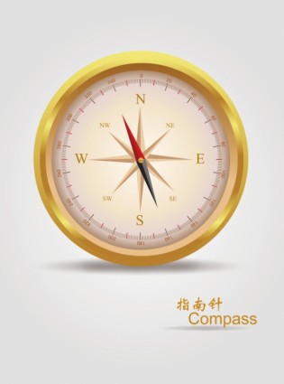Vektor realistische goldene Kompass