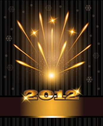 2012 яркий фейерверк фон вектор