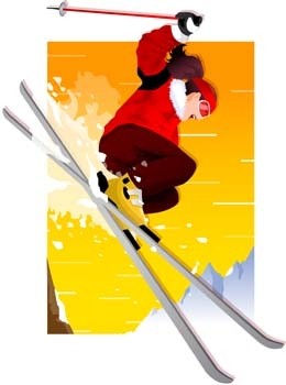 snow boarding vector