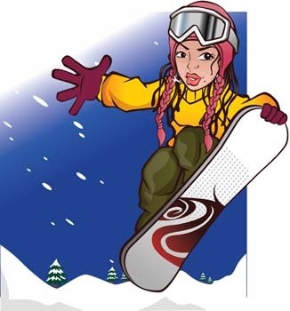 snow boarding vector