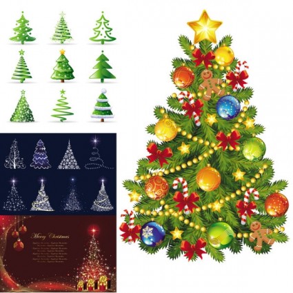 hermoso árbol de Navidad vector