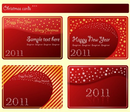 クリスマスと新年のカード ベクトル