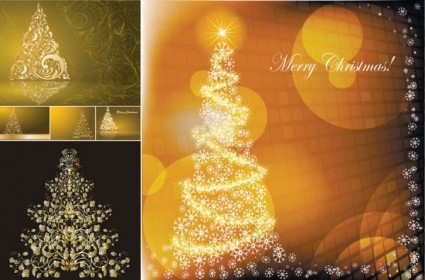 vector árbol de Navidad dorado