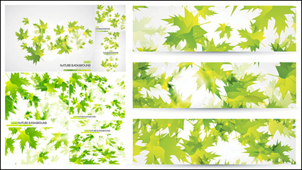 Material de vectores de fondo de hojas verdes  